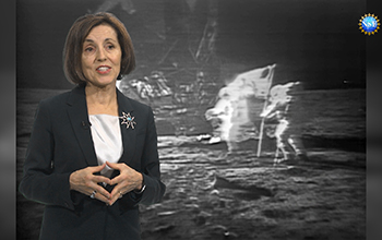 Dr. Córdova speaking about the moon landing.